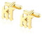 PiercingJak Personalisierte Manschettenknöpfe Herren mit benutzerdefinierten Namen Initialen Datum Gravur 1 Paar Manschettenknöpfe Edelstahl Cufflinks für Männer Papa Bräutigam, Gold