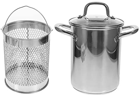 PHENOFICE Pentola per Tempura in Acciaio Inossidabile 304 Scolapasta Padella Profonda per Noodles e Stufati per Cucina e Professionale