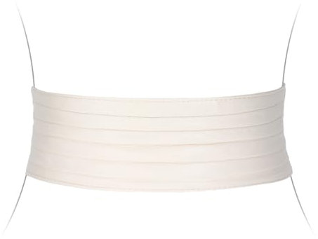 VONMELLI Breiter Gürtel Damen, Elastischer Taillengürtel Damen für Kleider Vintage Mode Dehnbarer Korsett-Gürtel für Halloween-Kostüme Passend für Taillenumfang 66-107cm Weiß 34-38