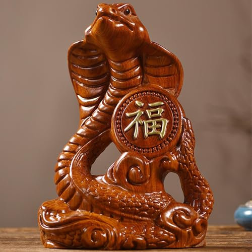 Schlange 2025 Chinesische Feng Shui Schlangenfiguren, Jahr Der Schlangen Figur Schlangen Ornamente, Chinesische Wooden Schlangen Statue,Chinesische Feng Shui Heimbüro, Desktop-Ornamente für Glück
