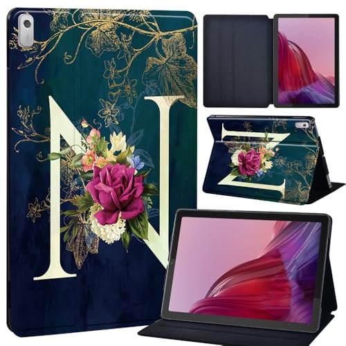 Case For Lenovo Tab M9 2023 9 Inch (TB-310FU), Slim Smart Cover Stand Folio Case for Lenovo M9 TB-310FU PU Leather Case Tri-Fold Tablet Cover (initial letter N)