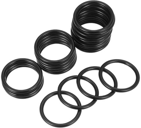 PATIKIL Metall-O-Ringe 25mm/1, 20 Pack Elektrolytisch verzinkte Zinklegierung O-Ring-Schnalle Nahtlose geschweißte Rundringe für Taschen Geldbörsen Gürtel Hundeleinen Mattschwarz