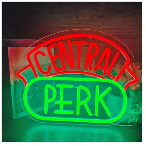 XENITE Luces Art Decoration Christmas Taza De Café Central Perk, Señal De Neón, Luz LED Para Decoración De Pared, Alimentada Por USB Para Cocina, Tienda, Dormitorio Iluminado, 36cm X 27cm