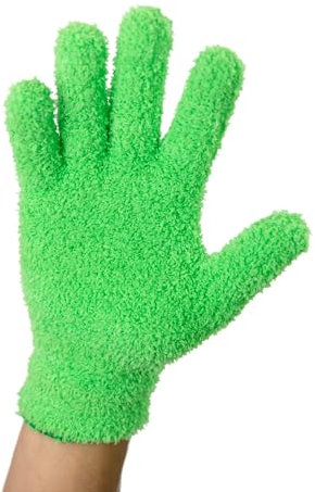 Mossify Microfiber Gloves for Plant Dusting – Reusable & Washable Plants Leaf Cleaning Gloves for Houseplants & Indoor Gardening, Soft & Absorbent Plant Dusting Glove for Windows, Dust Mitt - Green