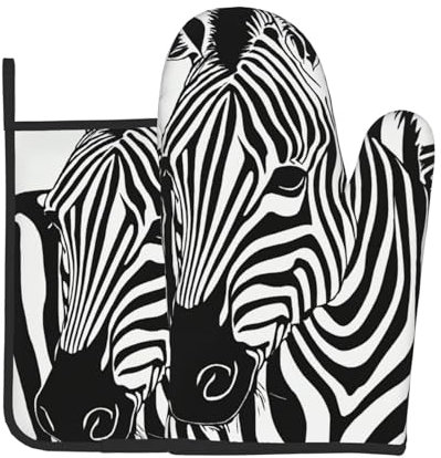 Zebra Print Print Kitchen Cooking Oven Mitts Pot Holders Set of 2 pcs Kitchen Accessories Oven Glove