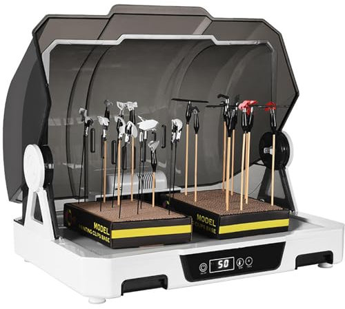 Airbrush Spray Booth with Dust Cover, Large Capacity, LCD Screen, Temperature & Time Setting - Ideal for Hobby Paint Drying, Models, Arts & Crafts