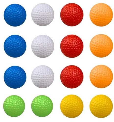 DePro 16 Golfbälle, Minigolfbälle, Golfball Set, 42mm PE-Material, Leicht Und Stoßfest, Ideal Für Golfanfänger, Indoor Und Outdoor Nutzung, In Sechs Farben