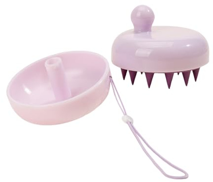 Kopfhaut Massagebürste, Silikon Haar Kopfmassage Shampoo Haarbürste für Peeling und Haarwachstum, Scalp Massager für Reduziert Schuppen, Scalp Brush für Dickes, Lockiges, Langes Haar (Purple)