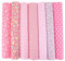 7er Set Baumwollstoff 50x50cm – Stoffe zum Nähen, Patchwork Stoffe, Stoffreste – DIY Stoff für Basteln, Quilten, Deko & Puppenkleidung – 100 % Baumwolle, Verschiedene Designs (Rosa, 50x50cm)