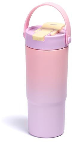 pluseight Stainless Steel Tumbler with Straw, 660ml/22oz Tumbler with Leak Proof 2-in-1 Lid, Reusable Double Walled Water Bottle, Portable Coffee Travel Mug, Fit in Cup Holder (Pastel Violet)