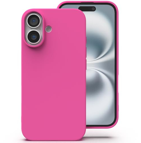 Zuvirelx Silikon Hülle für iPhone 16 Plus - Diva Rosa | Dünne, Rutschfest, Weiches Griff, Minimalistisch, Taschenpassend, Stoßfest Handyhülle