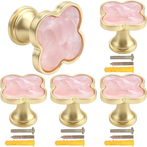 4 Piece 33mm Door Handle , High Grade Light Luxury Handle Wardrobe Cabinet Drawer Handle Single Hole Handle Home Decor (pink)