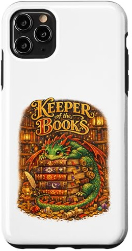 Custodia per iPhone 11 Pro Max Custode dei libri - Libro di lettura della biblioteca di drago