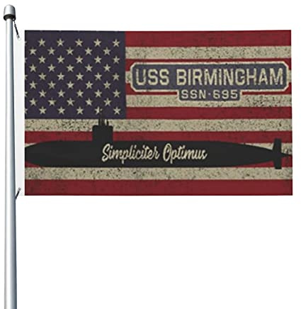 Garten Flaggen Uss Birmingham Ss-695 Gartens Banner Weatherproof Balkonflagge Durable Fahne Für Drinnen Party Outdoor 90X152Cm
