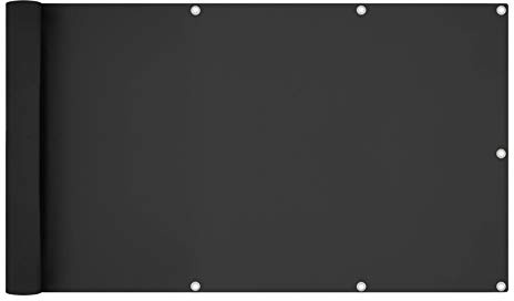 ESTEXO PVC Balkonsichtschutz Balkonbespannung Sichtschutz Balkonverkleidung Blickdicht mit Befestigungsschnur (0,75 x 6 m/Anthrazit)
