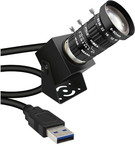 Mermaid 1080p-USB-Kamera für schlechte Lichtverhältnisse, 0,0001 Lux Starlight-Webcam mit manuellem Fokus und 5–50-mm-Zoomobjektiv, Plug-and-Play-UVC-Kamera für Computer und Laptop