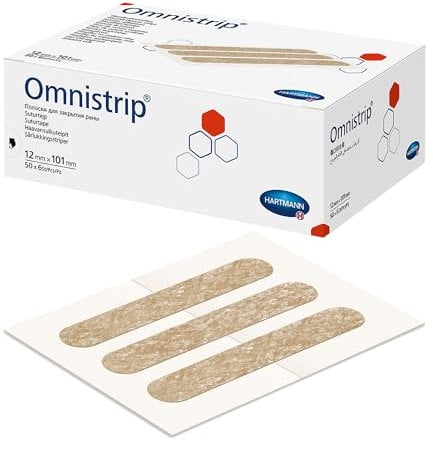 Hartmann Omnistrip - Pflaster zum atraumatischen Verschließen kleiner Wunden und chirurgischer Schnitte, 12x101 mm, 59304