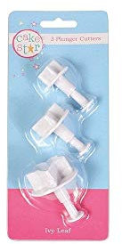 Culpitt Plunger Cutters - Ivy Leaf 3 sizes for Cake Decorating