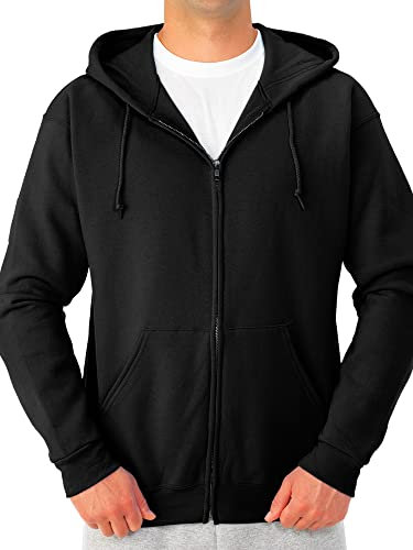 Jerzees Men’s NuBlend Fleece Hoodies & Sweatshirts, Cotton Blend, Sizes S-3x Capuche, Noir, M Homme