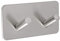 Stick On Robe Hooks Double Stick On Hooks on Self Adhesive Backplate - Brushed Stainless Steel