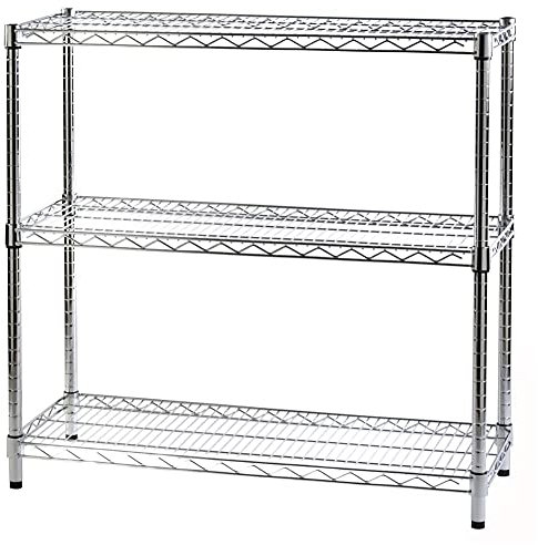 Archimede Sistema Componibile, Scaffale Tre Ripiani, Grigio (Cromato), 91 x 36 x 90 cm