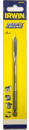 Irwin 10502804 4X Blue Groove Flat Bit, 8mm x 152mm