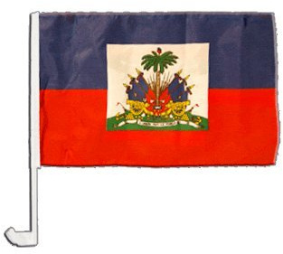 Flaggenfritze® Haiti Autofahne 30 x 43 cm – Autoflagge für Autokorso, Public Viewing, Sportevents und Deko