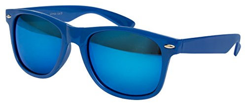 Ciffre Nerdbrille Sonnenbrille Stil Brille Pilotenbrille Vintage Look Blau Blau verspiegelt W2