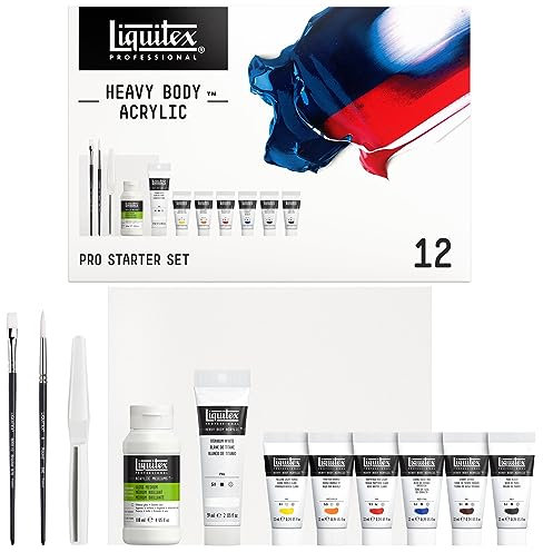 Liquitex 3699313 Professional Heavy Body Acrylfarbe in Künstlerqualität mit ausgezeichneter Lichtechtheit in buttriger Konsistenz, Starterset - 6 Farben in 22 ml Tuben