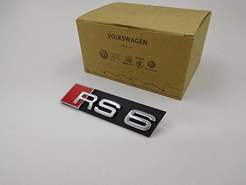 Genuine Audi RS6 Front Grill Badge Emblem Chrome Red Black Nos - 4B0853736B 2ZZ