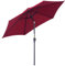 Outsunny Sombrilla para Jardín de Aluminio Ø260x235 cm Parasol de Jardín Reclinable con Manivela y 6 Varillas de Metal para Terraza Exterior Balcón Rojo