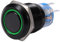 Interruttore a pulsante LED, 19 mm 12V-24V LED ON/OFF Interruttore a pulsante autobloccante nero impermeabile(Green)