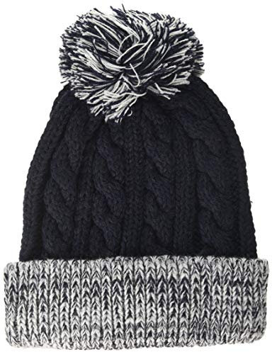 maximo Jungen mit Umschlag und Pompon Mütze, Blau (Navy/Weiss 4801), (Herstellergröße: 53/55)