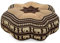 Livasia Meditationskissen Stern, Yogakissen mit Kapok, Pouf, Bodenkissen sternförmig Yoga Zen Meditation, Zafukissen für Garten und Balkon, Sitzkissen handgefertigt Ø 30x15cm (Braun/Elefanten)
