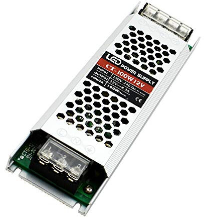 LED-Treiber 12 V, 100 W, Netzteil 190/240 V AC auf DC 12 V, Transformator 8,33 A, ultraschlank, IP20, LED-Adapter, Transformatoren für LED-Streifen mit konstanter Spannung