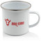 BBQ-Toro Emaille Tasse | 350 ml - weiß | Emaillebecher mit Edelstahl Trinkrand | Emaille Becher, Camping Kaffeebecher Metall, Outdoor Tasse Emaille | Camping Zubehör