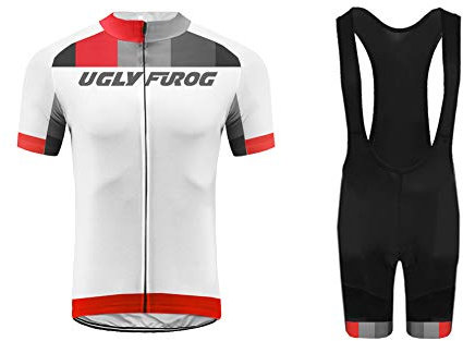 UGLY FROG Radbekleidung Herren Set Kurz Radhose Herren Kurz Gepolstert Klassisch Design Leichtgewicht Weich Bequem Schweiß DXMX10F