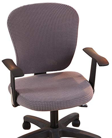Fornateu Chaise pivotante Universel maïs Solide Velours Extensible de Split Ordinateur de Bureau Fauteuil Slipcover
