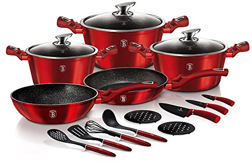 Berlinger Haus 17 Teile Kochgeschirr Set - Weinrot