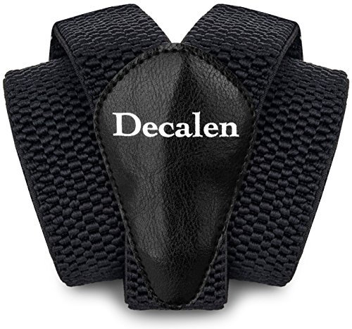 Decalen Hosenträger für Herren breit extra starken Clips Y Form Lang Eine Größe Passt Alle Männer und Damen (Schwarz 3)