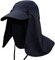 G-LIKE Herren Damen Sonnenschutz Kappe - Unisex Outdoor Sonnenhut Sommer UV-Schutz Anglerhut Gartenhut Fischerhut Baseballkappe Basecap mit Gesichtsschutz Nackenschutz Faltbar Abnehmbar (Schwarzblau)