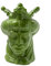 Testa di Moro in Ceramica in Stile Siciliano Dipinto a Mano, Vaso Monocromatico per piante da Interno, Soprammobile di design, Stile Italiano, Re Verde, 15x15x24 cm