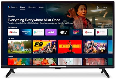 MEDION P13242 (MD 30042) 80 cm (32 Pulgadas) Full HD Television (Android TV, Smart TV, HDR, Netflix, Prime Video, PVR, Bluetooth, Google Chromecast & Assistant)