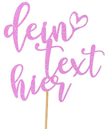 Cakeshop Personalisierte Nachricht Glitzer Kuchen Deko Angepasste Farbe alle Namen, jedes Alter, alle Wörter Glitzer Kuchen Dekoration für Geburtstagskuchen (Babyrosa)