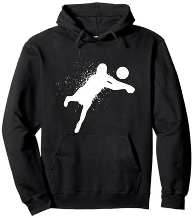 Silhouette eines Beachvolleyball Spieler Volleyball Pullover Hoodie