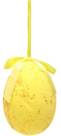 RESOYE Ostereier zum Aufhängen, 4 Stück, mit Metallic-Punkten, Eierschaum, dekorativ, handgefertigt, bemalte Eier, Basteln, Ornamente für Party, Hochzeit, Zuhause, Schule