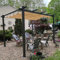 PURPLE LEAF Pergola Aluminium 3 x 3 m Tissu Teint en Fil, Pergolas pour Terrasse Extérieur, Pergola Jardin Extérieur Toit Coulissante, Pavillon de Jardin, Kaki