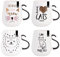 YöL Set Of 4 Cat Design Mugs New Bone China Coffee Tea Cups Meow Paws Purrfect 350ml Home Kitchen Cat Lovers