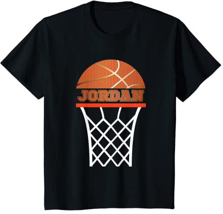 Kinder Basketball-T-Shirt, Jordan, personalisierbar, Geschenk für Jungen, Jugendliche T-Shirt