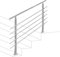 Jopassy Corrimano in acciaio inox, ringhiera per scale con 5 barre trasversali, ringhiera d'ingresso per balcone, scale interne ed esterne (160 cm)